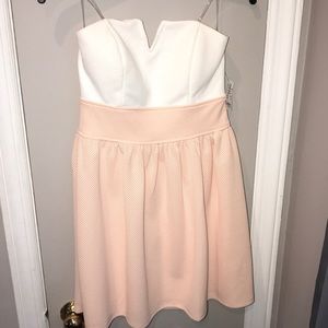 pink and white short dress